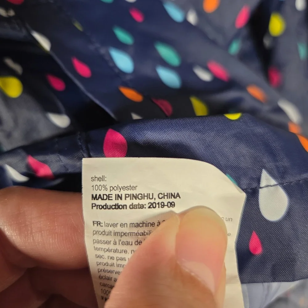 Mountain Warehouse Kids Rain Jacket Navy Multicolor Raindrop Windbreaker‎ 11-12Y